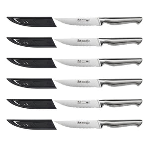  Kitchen Knife Set with Sheath, 6 Piece Stainless Steel
