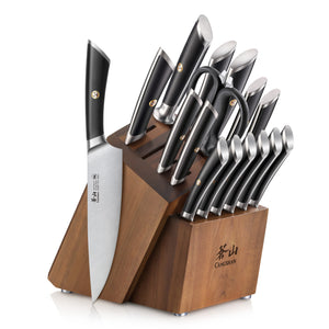 SANFORD Series 17-Piece Knife Block Set, Forged German Steel, Acacia B –  Cangshan Cutlery Company
