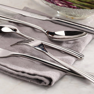 
                  
                    Load image into Gallery viewer, RAIN II 47-Piece Flatware Set, Forged Stainless Steel, Metallic Finish, 505156
                  
                