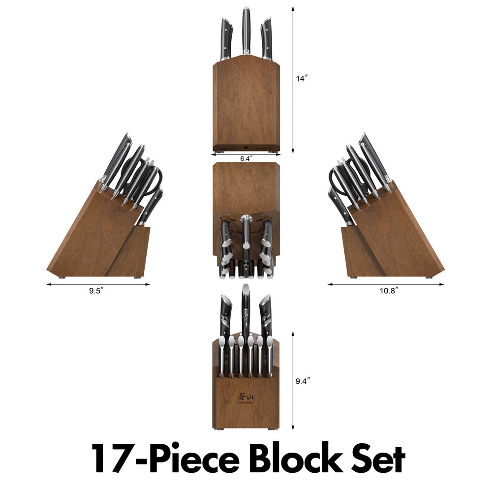 
                  
                    Load image into Gallery viewer, HELENA Series Knife Block Set, Forged German Steel, Acacia Block
                  
                