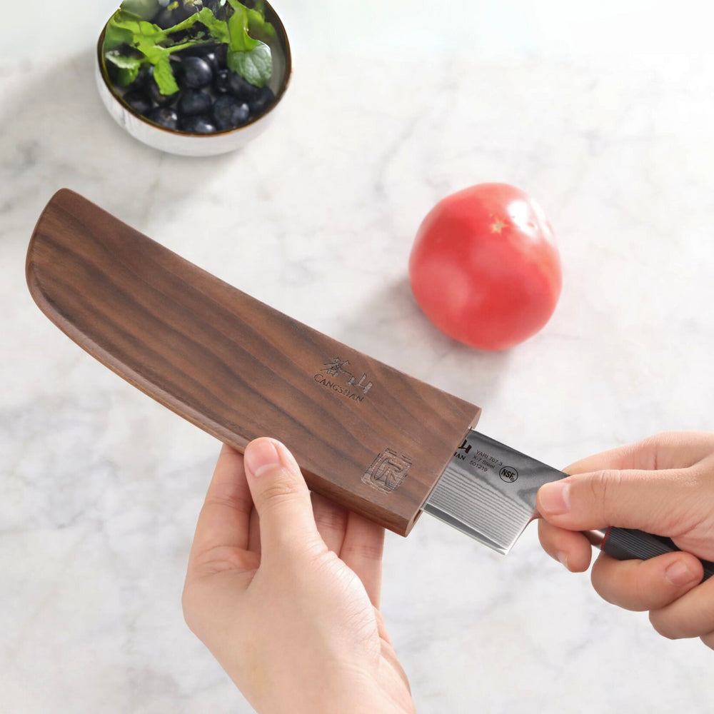 
                  
                    Load image into Gallery viewer, Walnut Magnetic Knife Sheaths, Saya Style Blade Protection
                  
                