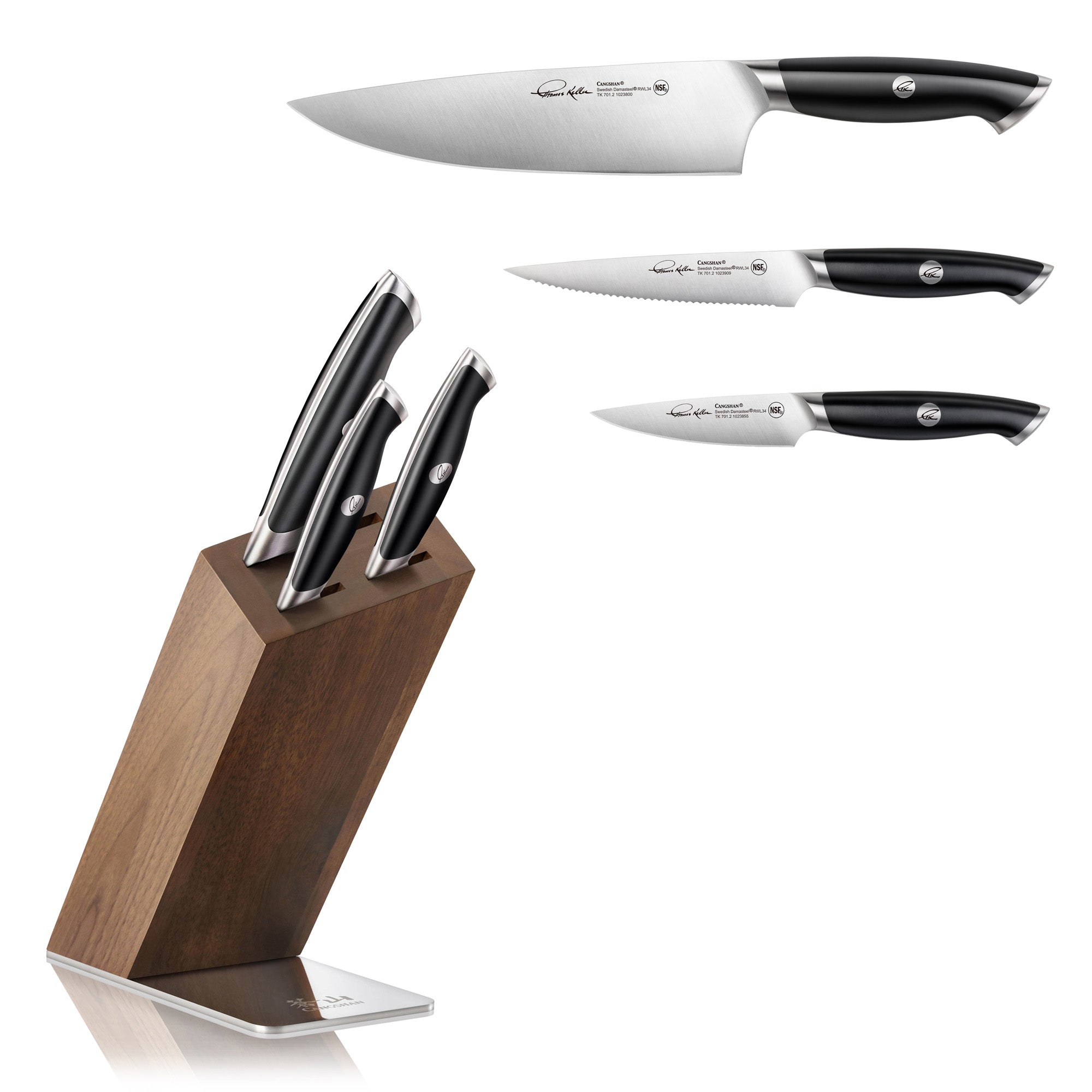 TKSC 4-Piece Knife Block Set, Forged Swedish Powder Steel, Thomas Keller Signature Collection