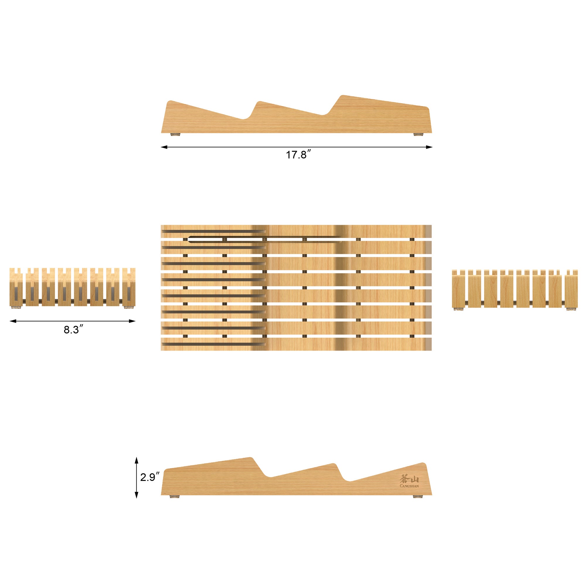 Bamboo In-Drawer 15-Slot Knife Organizer, 503831