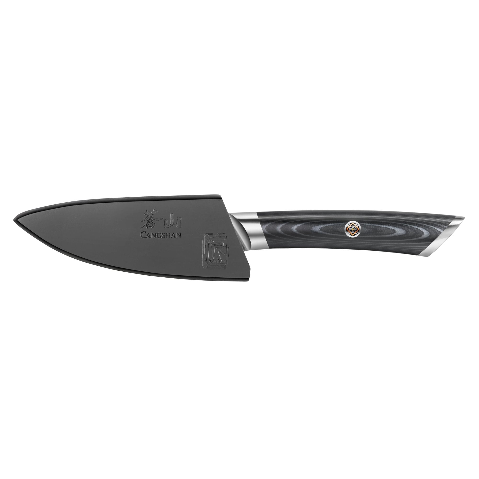 KURO Series 3.5-inch Paring Knife with Sheath, High-Carbon X-7 Damascus Steel, 504296