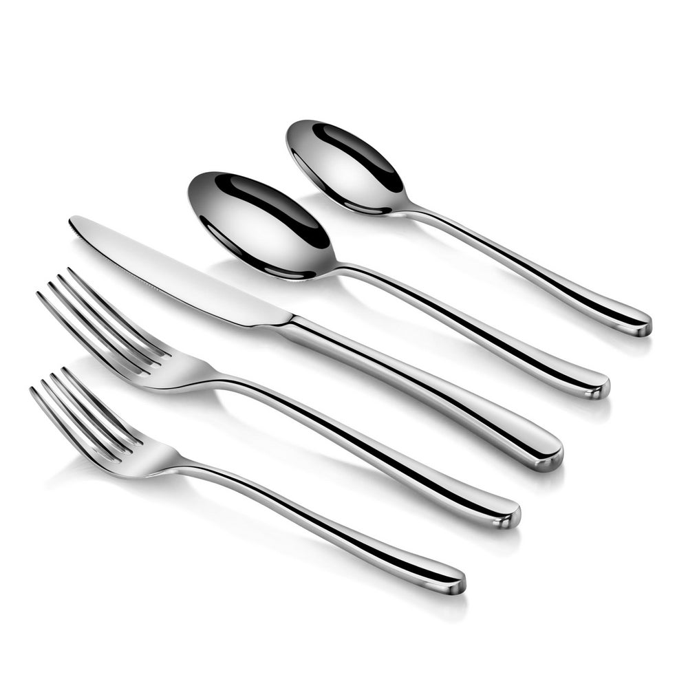 
                  
                    Load image into Gallery viewer, Rain II Series 103-Piece Forged Flatware Set, Stainless Steel 18/10, 1027037
                  
                