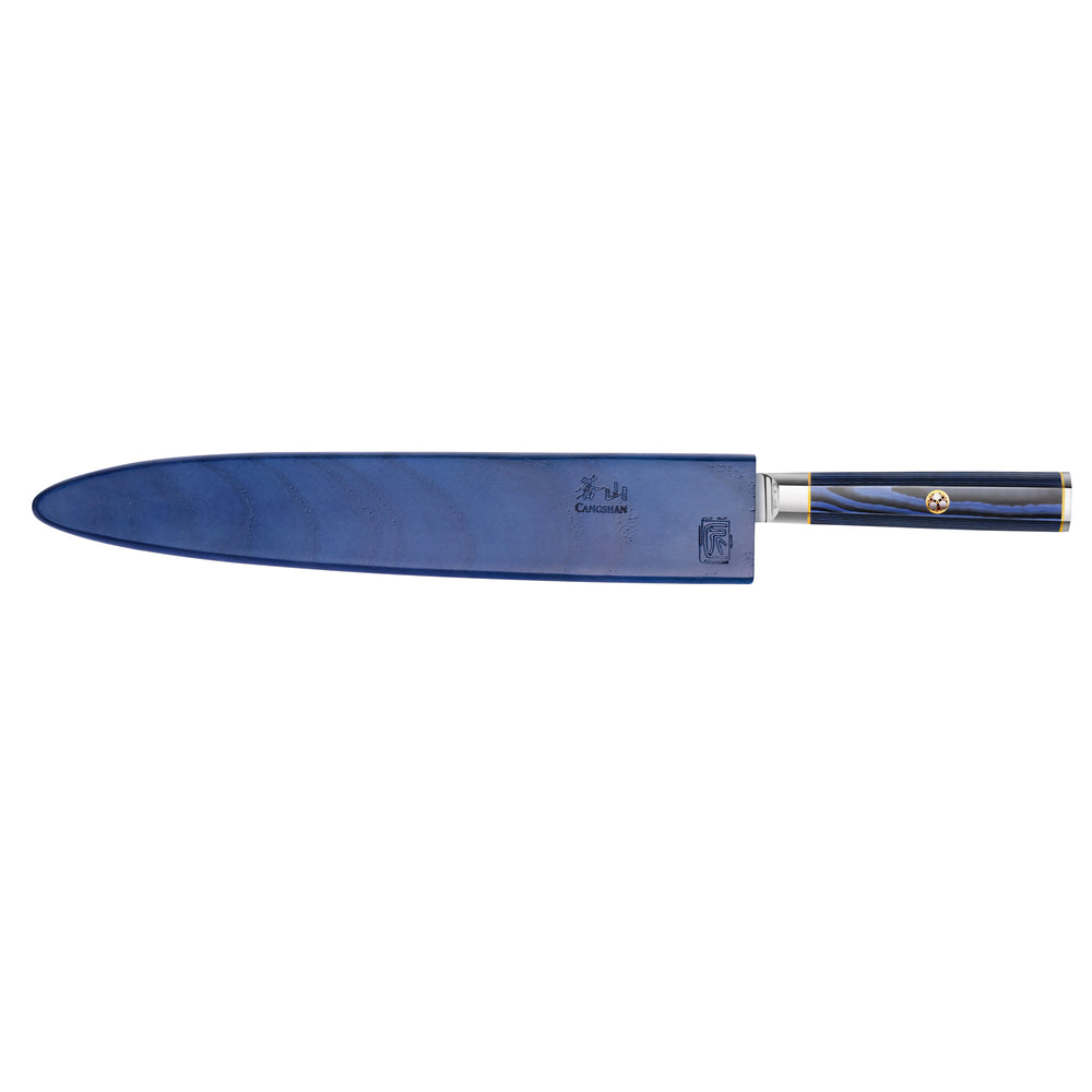
                  
                    Load image into Gallery viewer, KITA Series 10-Inch Sashimi Knife with Sheath, High Carbon X-7 Damascus Steel, 501479
                  
                