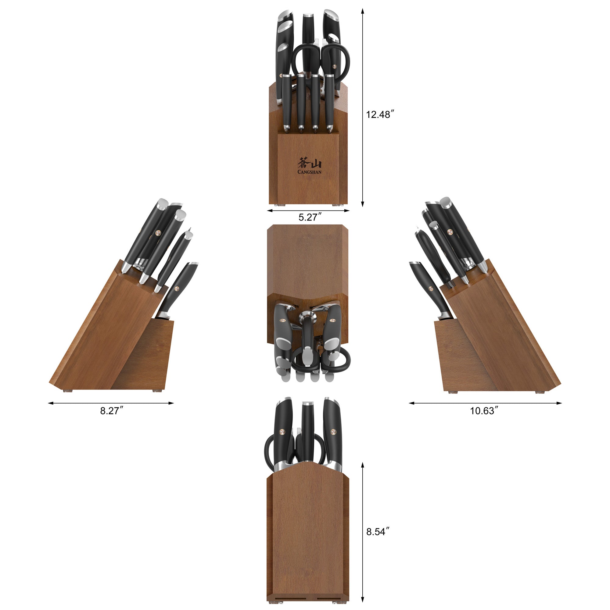 L & L1 Series 12-Piece Knife Block Set with 4 Steak Knives, Forged German Steel