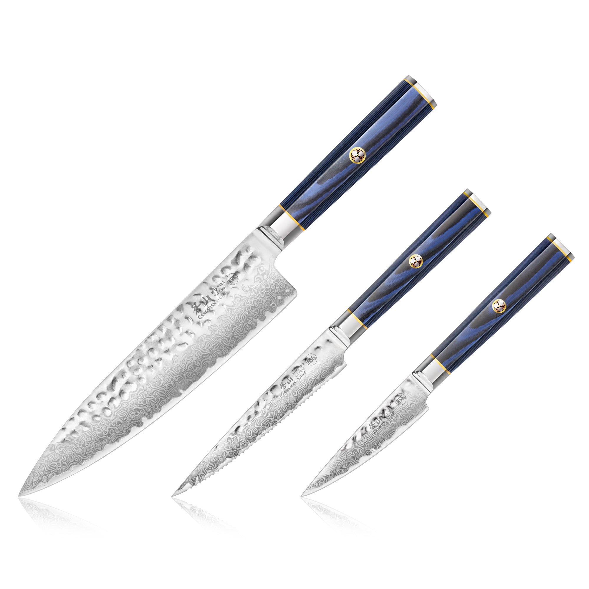 KITA Series 3-Piece Starter Knife Set, High Carbon X-7 Damascus Steel, 501530