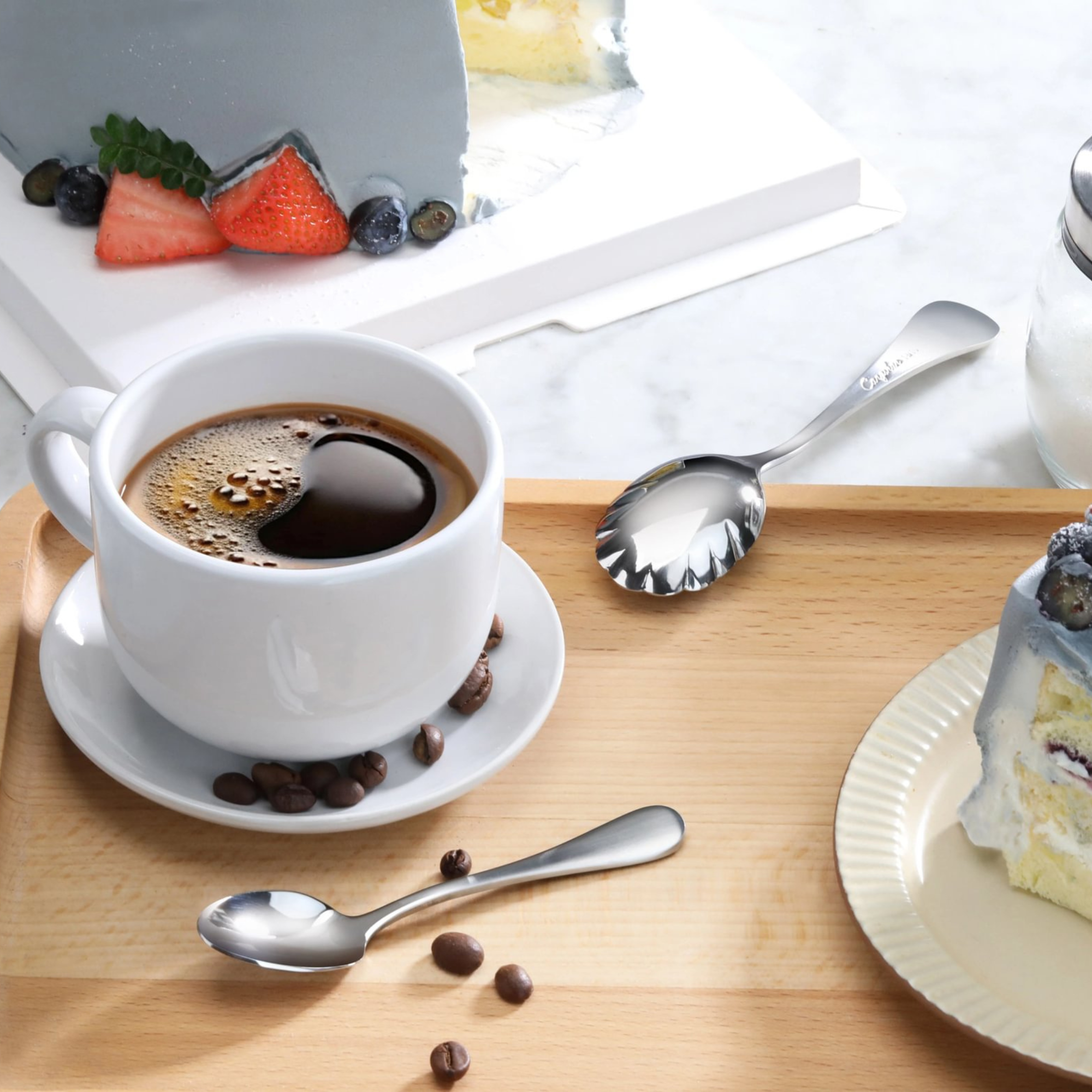 RAIN Series Espresso Spoon, Stainless Steel, Matte Finish Handles, 504906