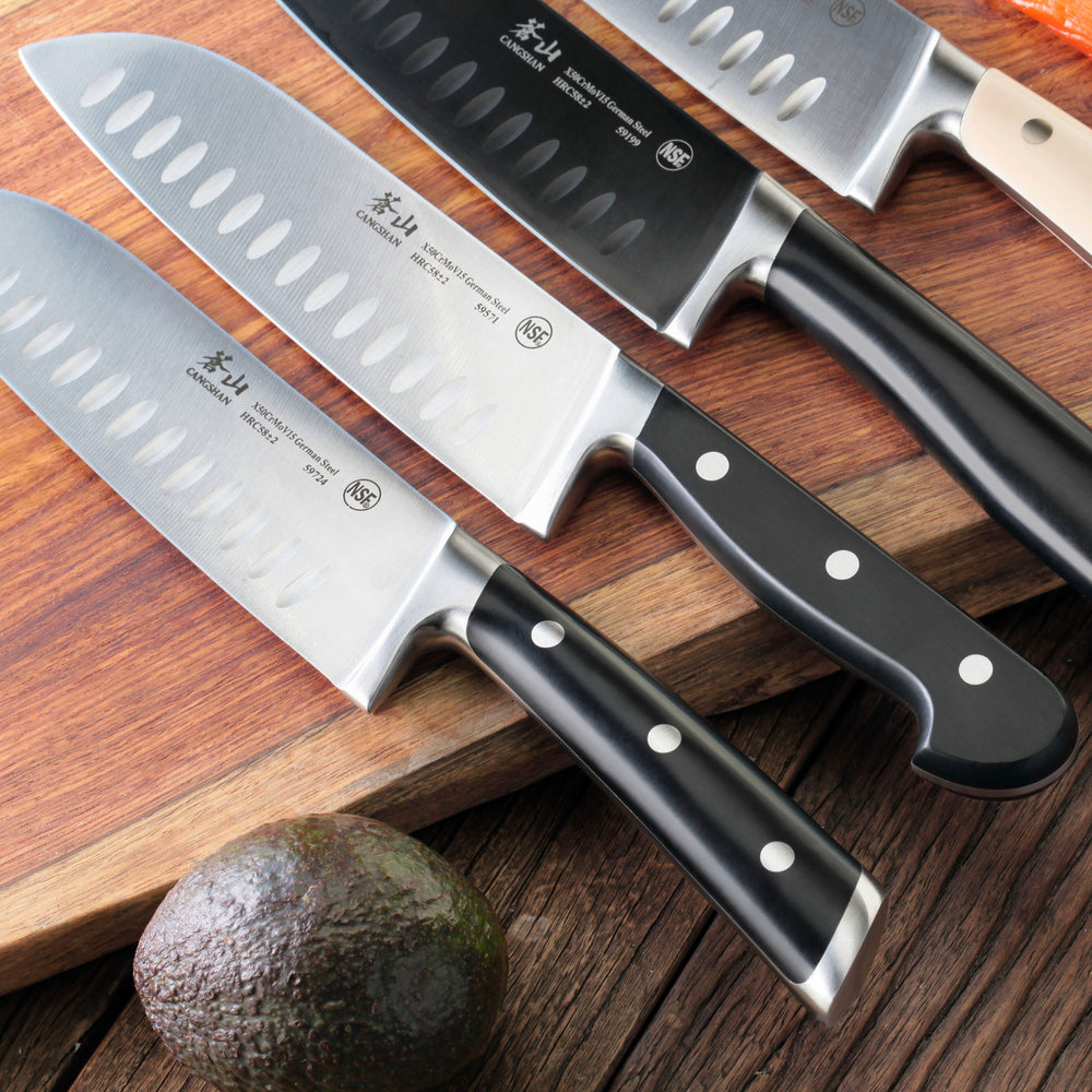 
                  
                    Load image into Gallery viewer, S Series 8-Inch Chef&amp;#39;s and 7-Inch Santoku Knife Set, German Steel Forged, 59670
                  
                