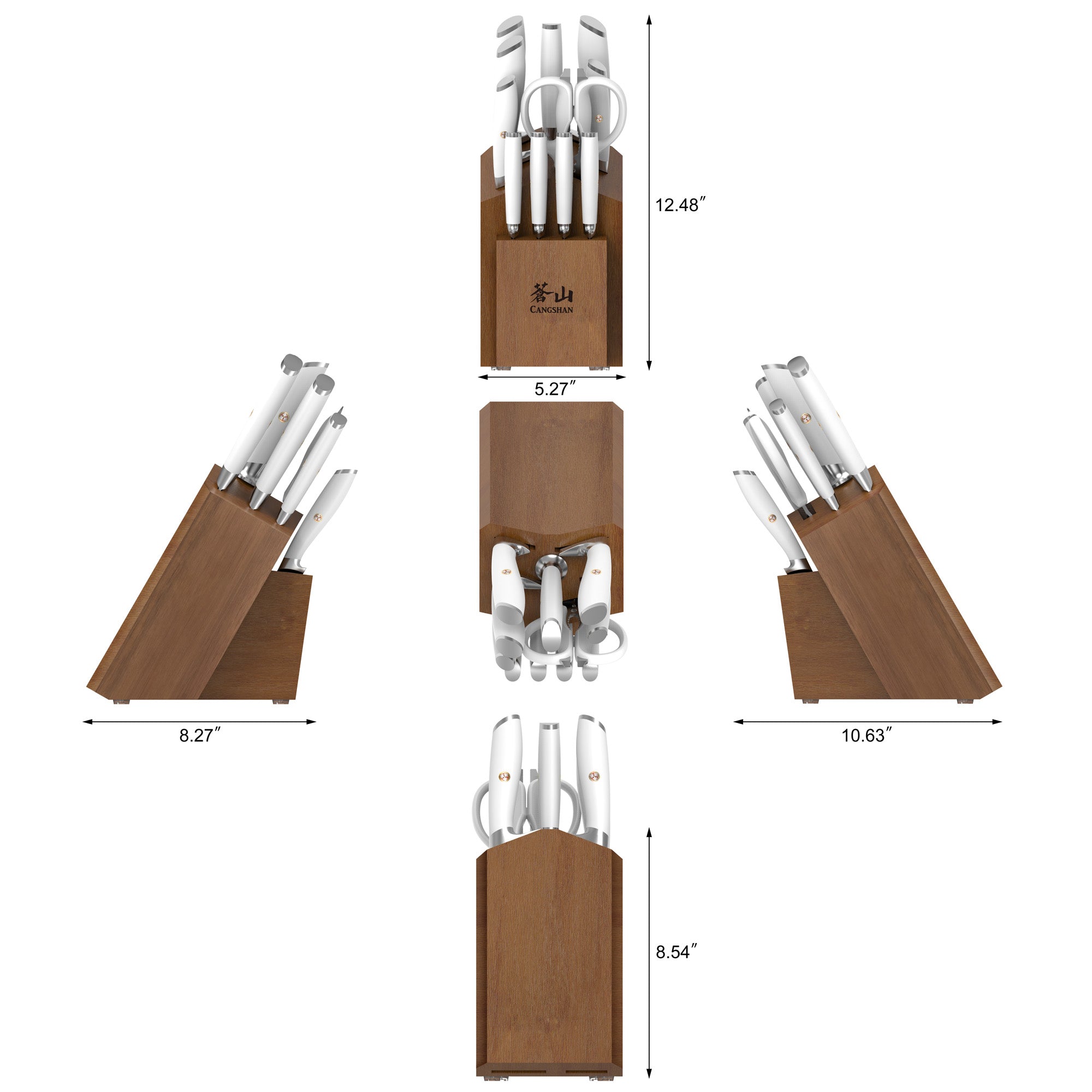 L & L1 Series 12-Piece Knife Block Set with 4 Steak Knives, Forged German Steel