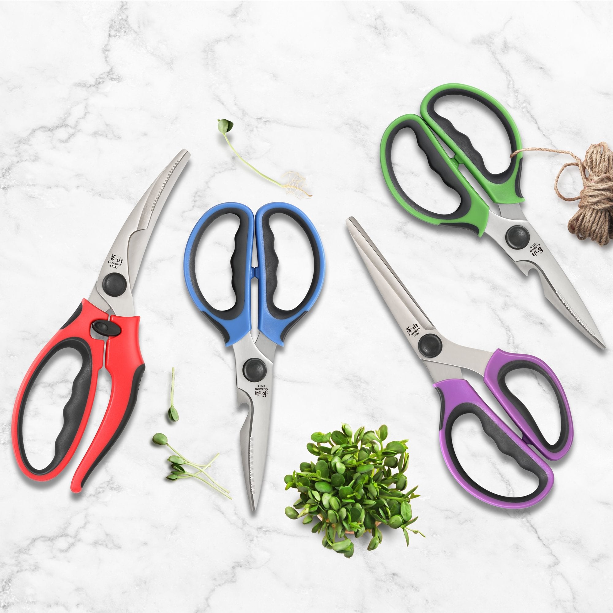 4-Piece Heavy-Duty Shears Set with Guards, Colorful, 10300538
