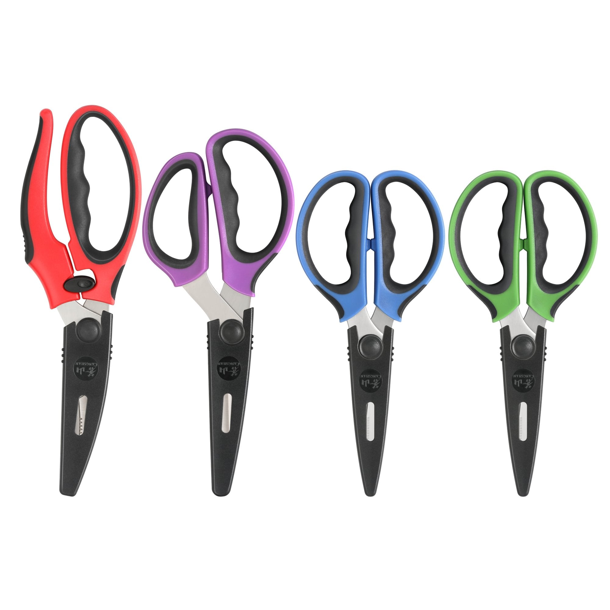 4-Piece Heavy-Duty Shears Set with Guards, Colorful, 10300538