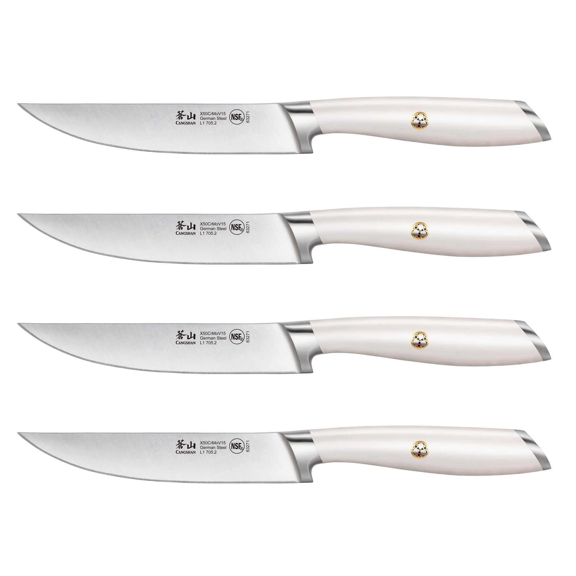 L & L1 Series 4-Piece Fine-Edge Steak Knife Set, Forged German Steel