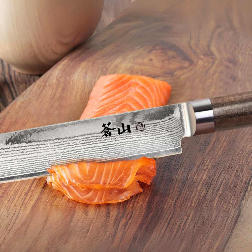 HAKU Series 10-Inch Sashimi Knife with Sheath, Forged X-7 Damascus Steel,  501110