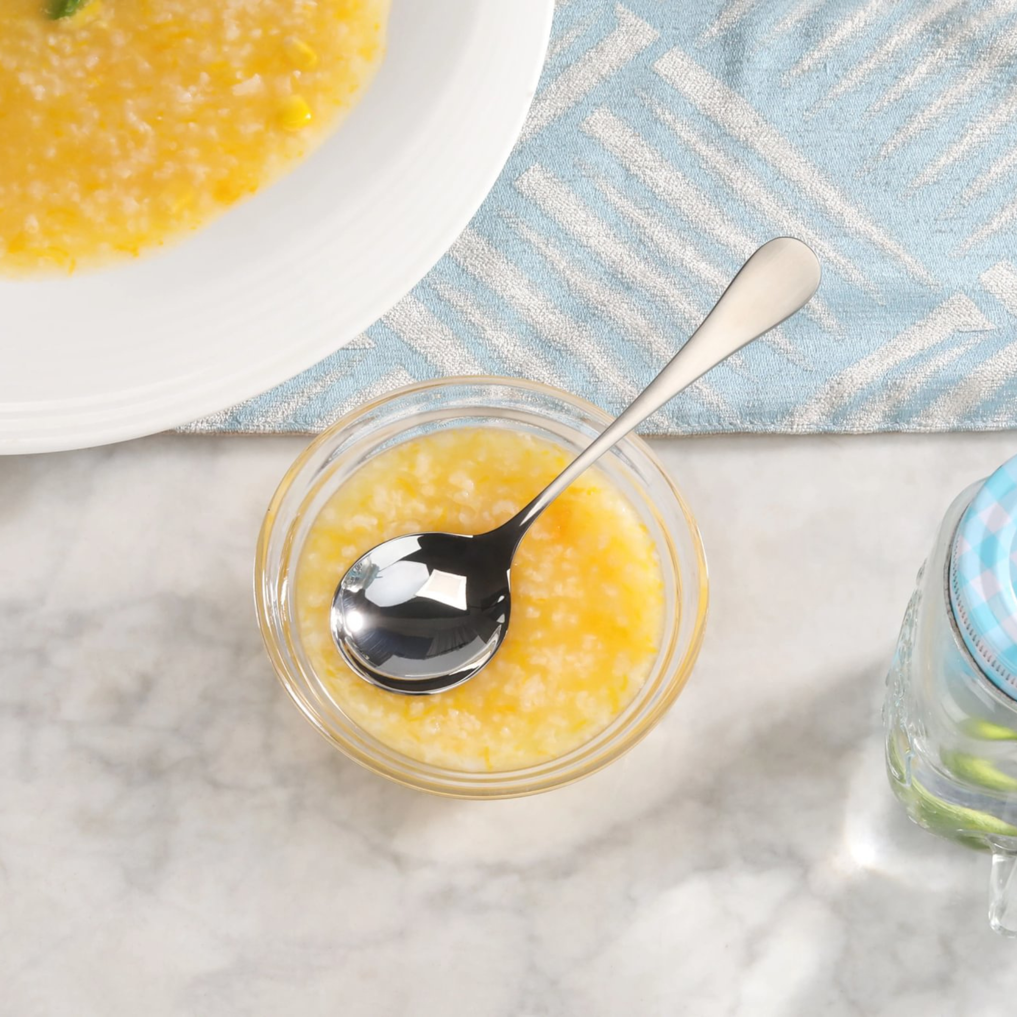 RAIN Series Bouillon Spoon, Stainless Steel, Matte Finish Handles, 504890