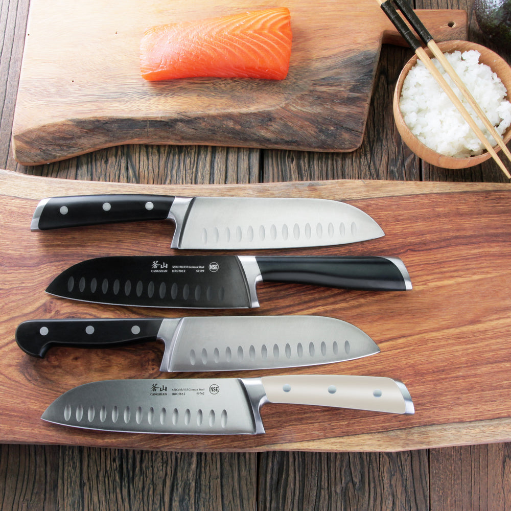 
                  
                    Load image into Gallery viewer, S Series 8-Inch Chef&amp;#39;s and 7-Inch Santoku Knife Set, German Steel Forged, 59670
                  
                