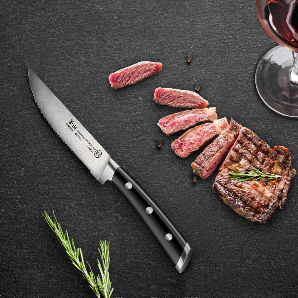 
                  
                    Load image into Gallery viewer, TS Series 4-Piece Steak Knife Set, Forged Swedish 14C28N Steel, 1020724
                  
                