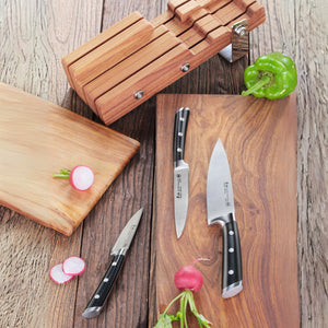 
                  
                    Load image into Gallery viewer, S Series 4-Piece Starter Knife Block Set, Forged German Steel, Ash Wood Block, 61864
                  
                