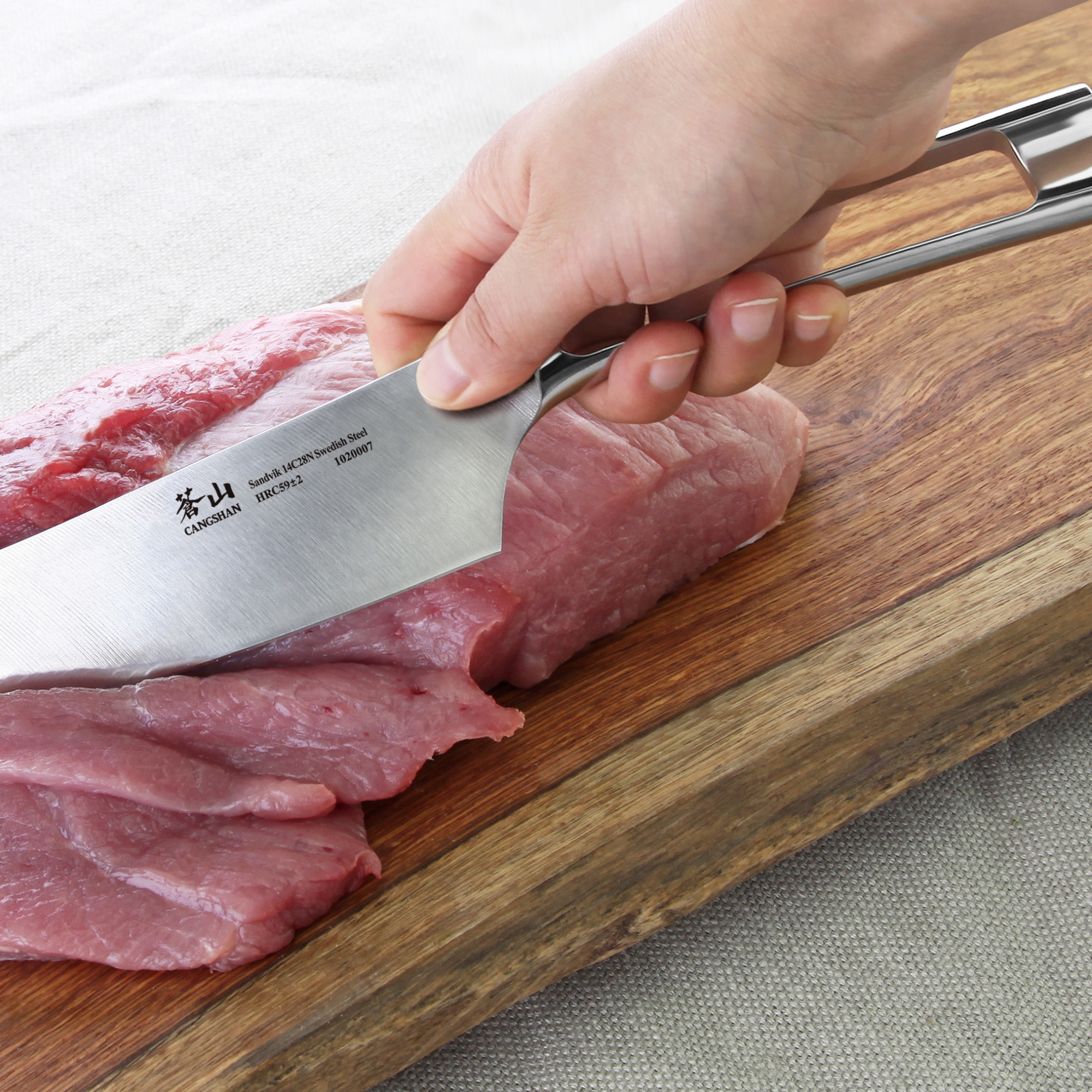 TN1 Series 8-Inch Chef Knife, Forged Swedish 14C28N Steel, 1020007