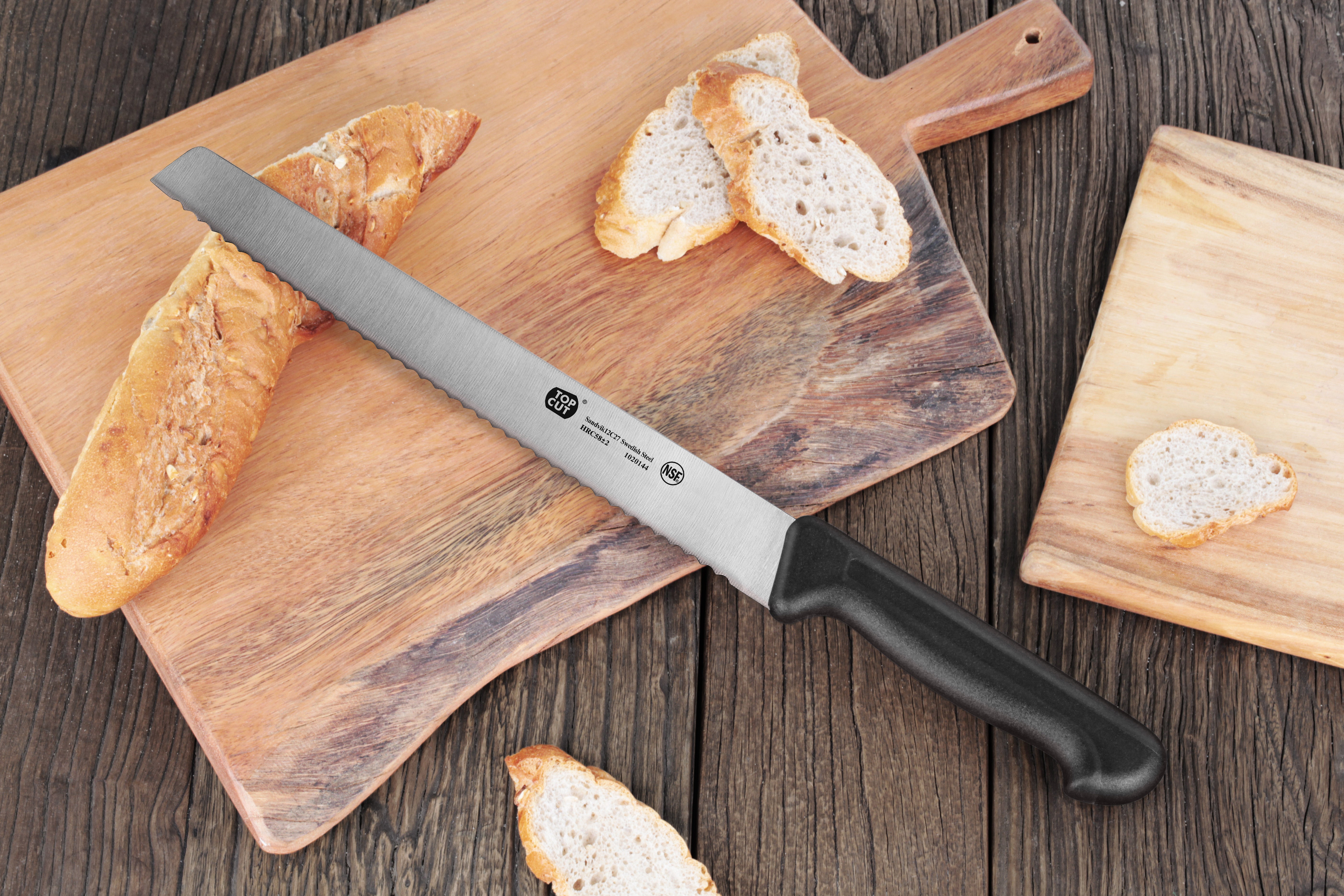 Top Cut P2 Series 10.25-Inch Bread Knife, Swedish 14C28N Steel