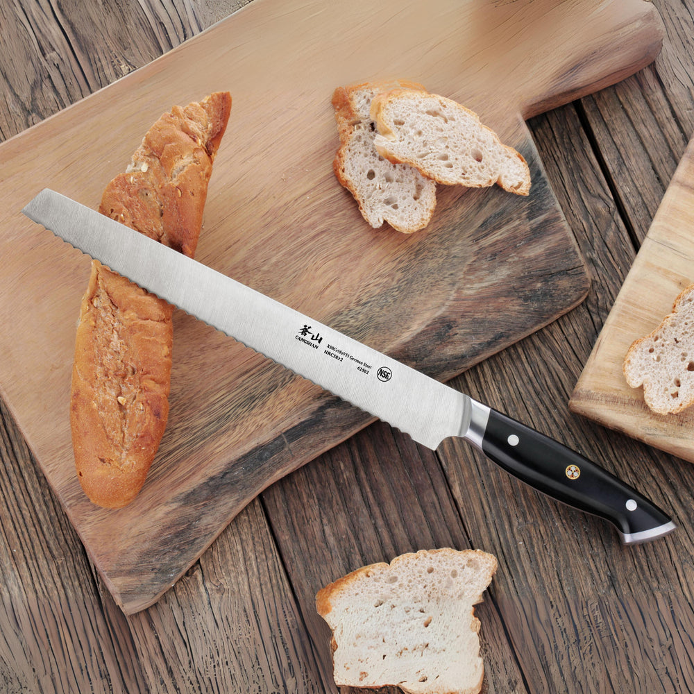 
                  
                    Load image into Gallery viewer, Z Series 10.25-Inch Bread Knife, Forged German Steel, 62502
                  
                