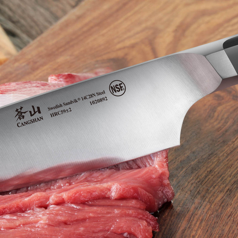 TC Series 8-Inch Chef Knife with Ash Wood Sheath, Forged Swedish
