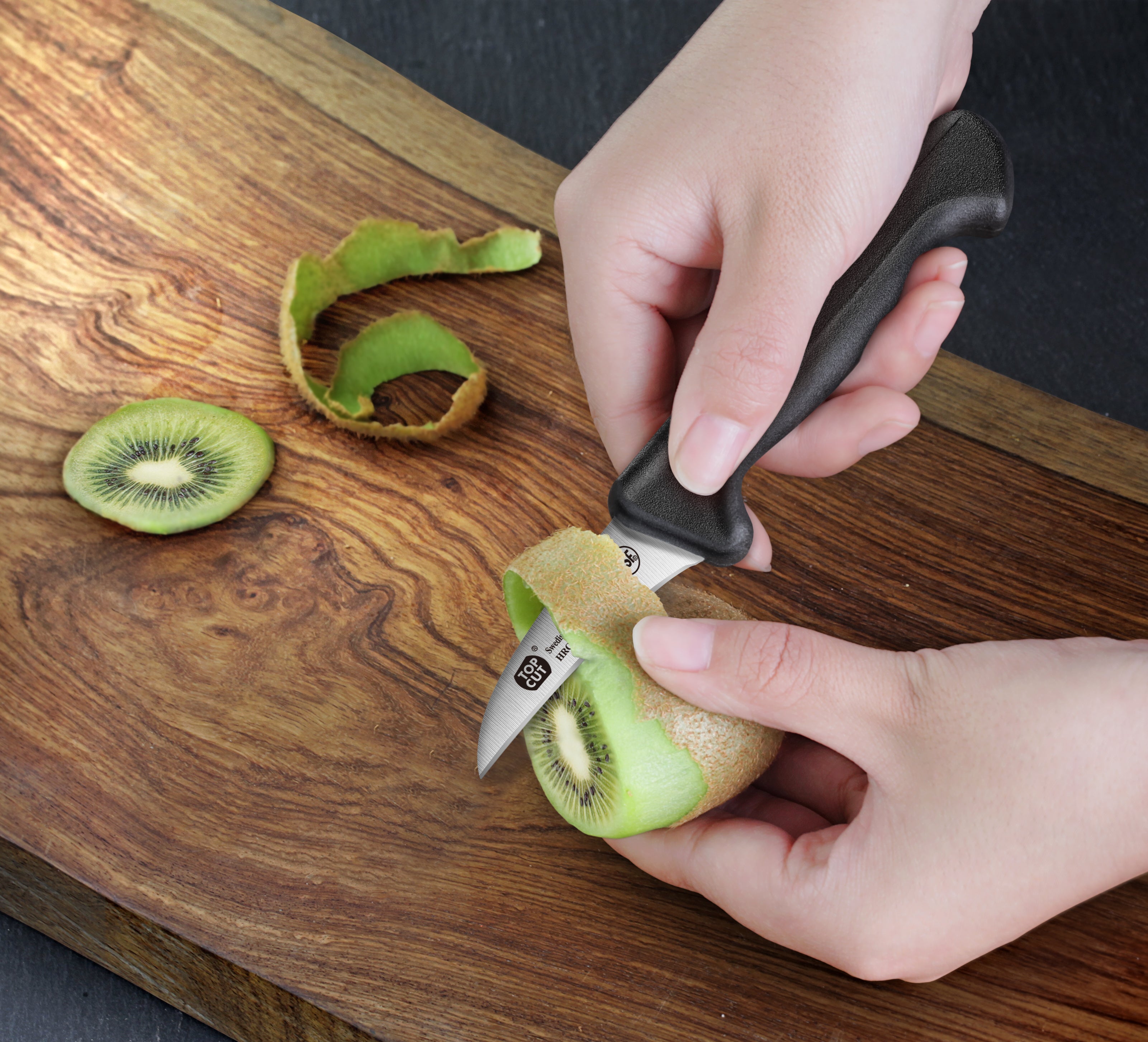 Top Cut P2 Series 2.75-Inch Peeling Knife, Forged Swedish 14C28N Steel, 1022049