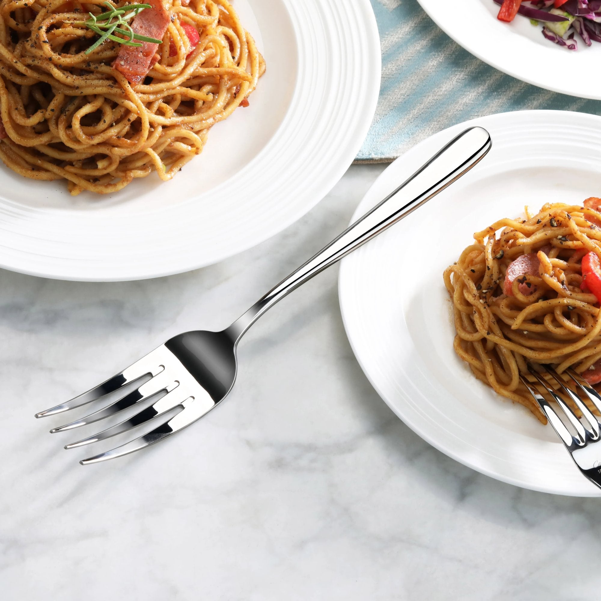 RAIN II Series Serving Fork, Forged Stainless Steel, Mirror Finish