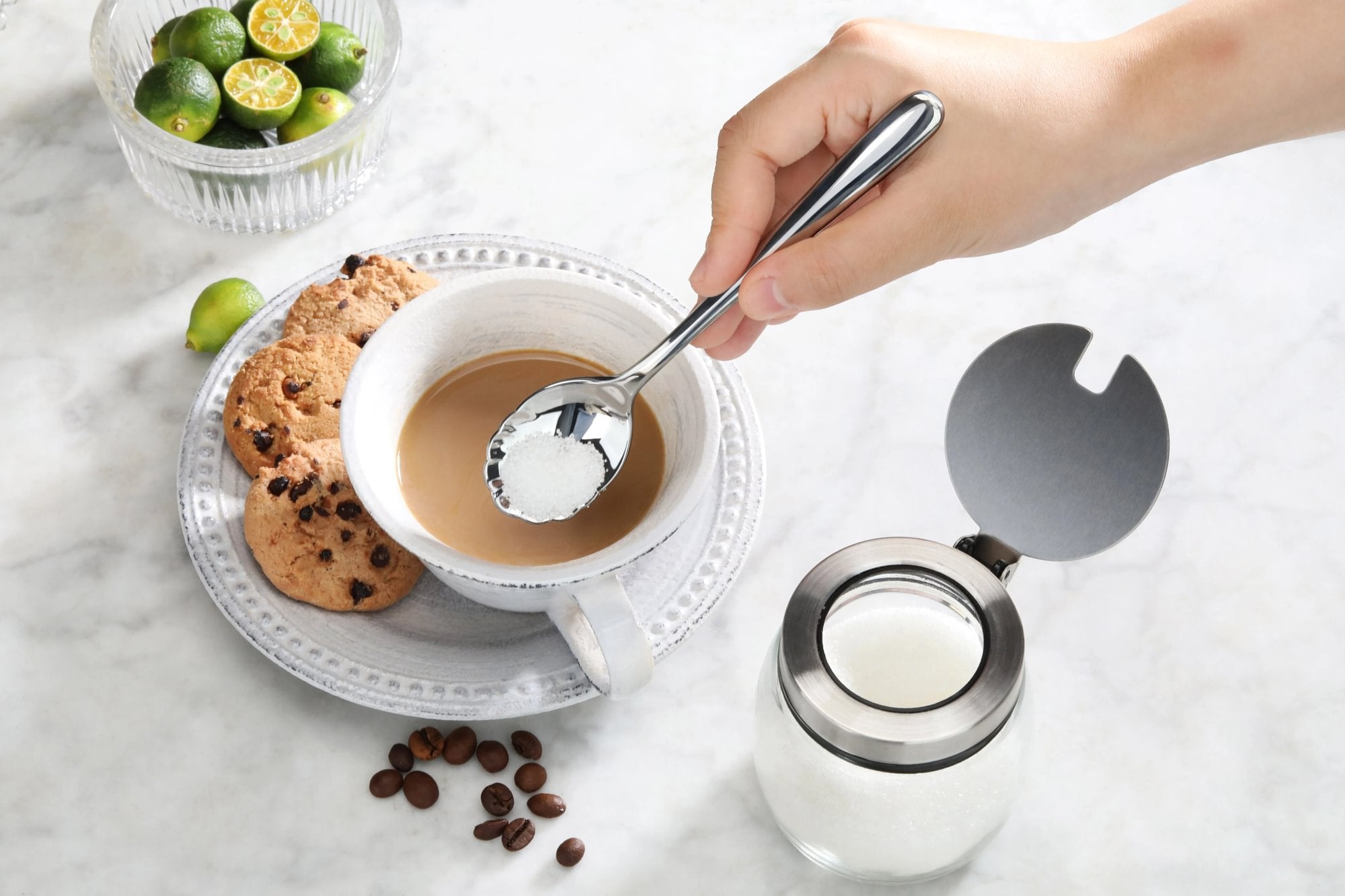 RAIN II Series Sugar Spoon, Forged Stainless Steel , Mirror Finish