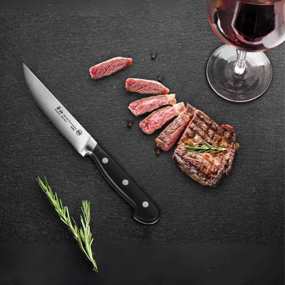 Cangshan S1 Series 1020366 German Steel Forged 4-Piece Steak Knife Set, 5-Inch Blade