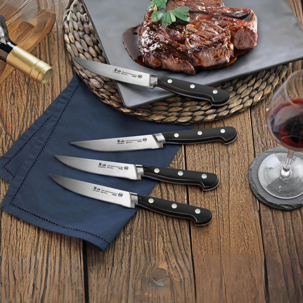 ALPS Series 4-Piece Steak Knife Set with Sheaths, Forged German Steel, –  Cangshan Cutlery Company