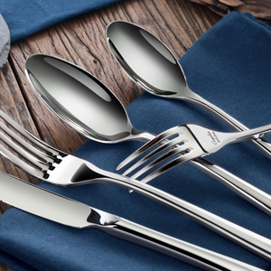 Cangshan 1027037 Rain II Series 103-Piece Stainless Steel 18/10 Forged Flatware Set