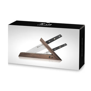 
                  
                    Load image into Gallery viewer, TG Series 3-Piece TAI Knife Block Set, Walnut Block, Swedish 12C27M Steel, 1021325
                  
                