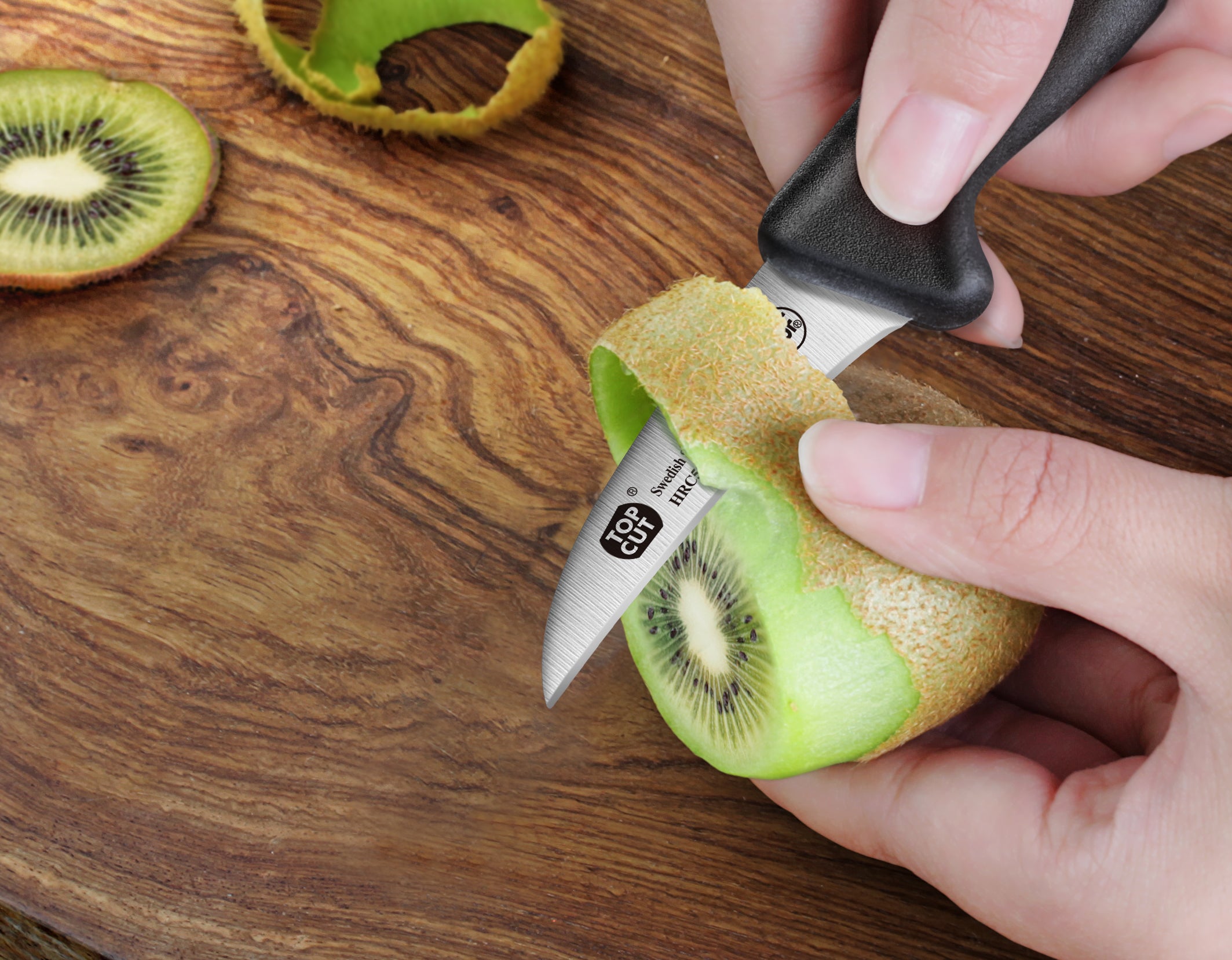 Top Cut P2 Series 2.75-Inch Peeling Knife, Forged Swedish 14C28N Steel, 1022049