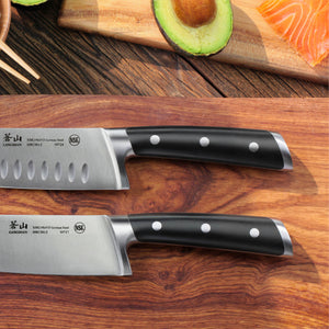 
                  
                    Load image into Gallery viewer, S Series 8-Inch Chef&amp;#39;s and 7-Inch Santoku Knife Set, German Steel Forged, 59670
                  
                