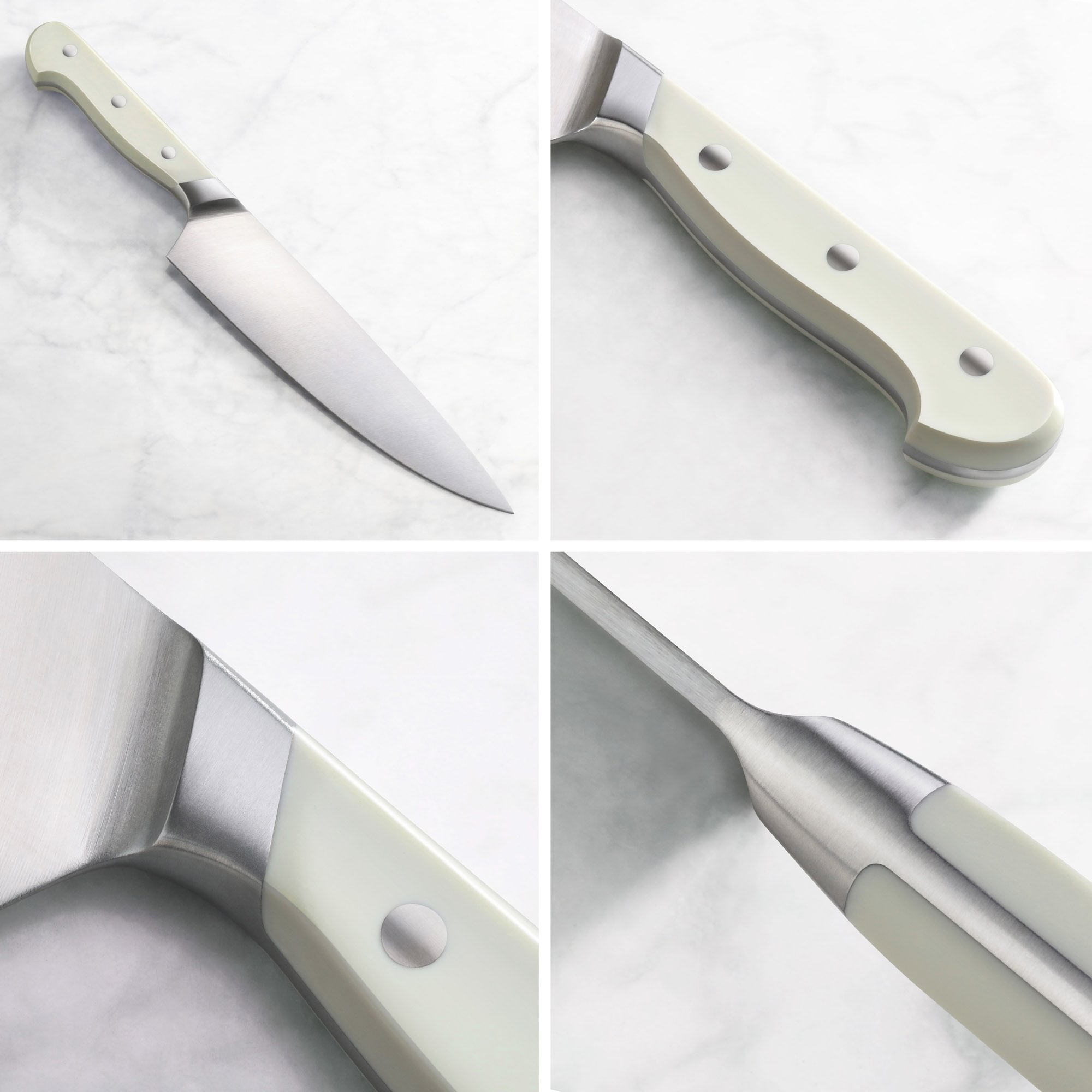 APERTIVO Series 8-Piece Knife Block Set German Steel, Bamboo Block (White), 1026849