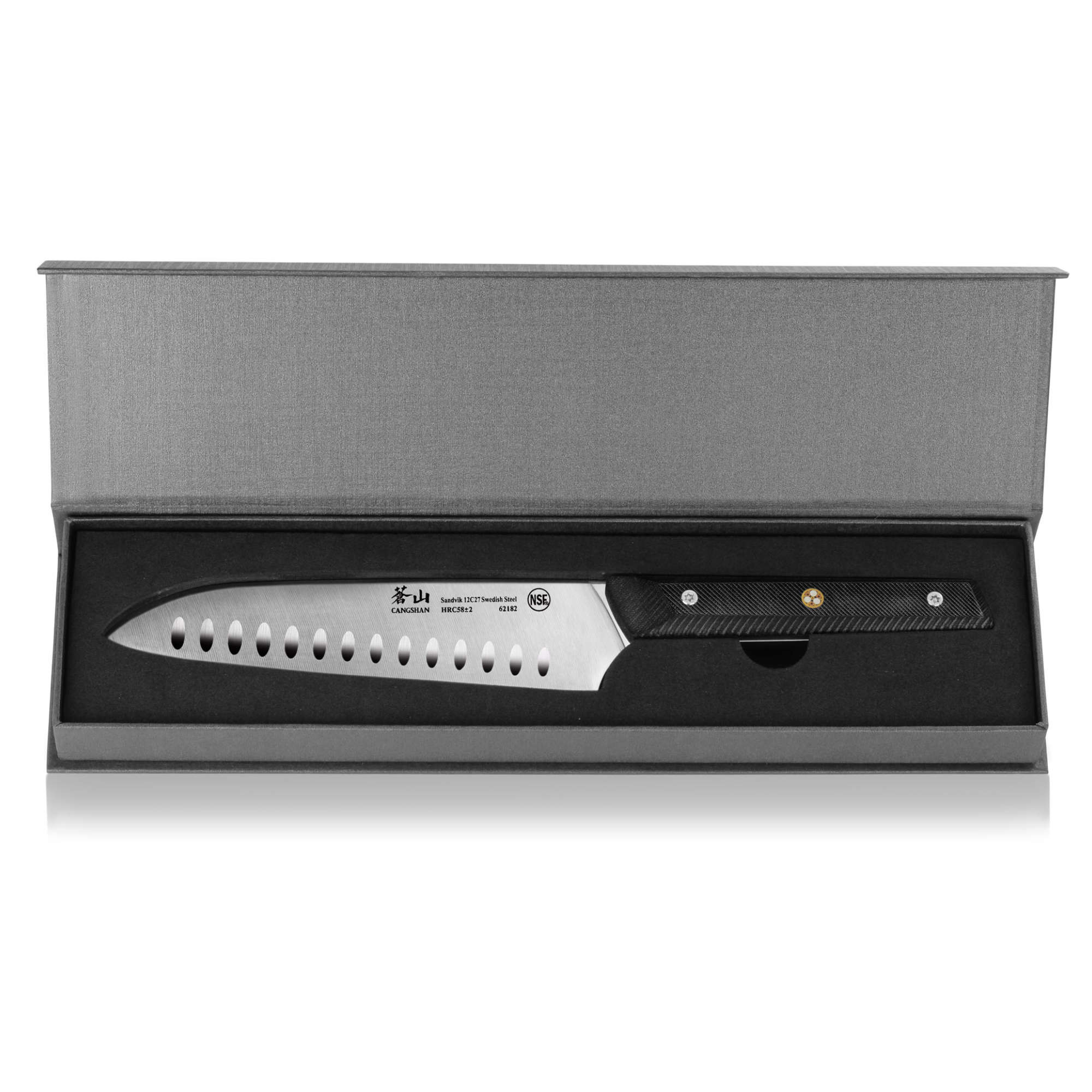 TG Series 7-Inch Santoku Knife, Swedish 12C27M Steel, 62182