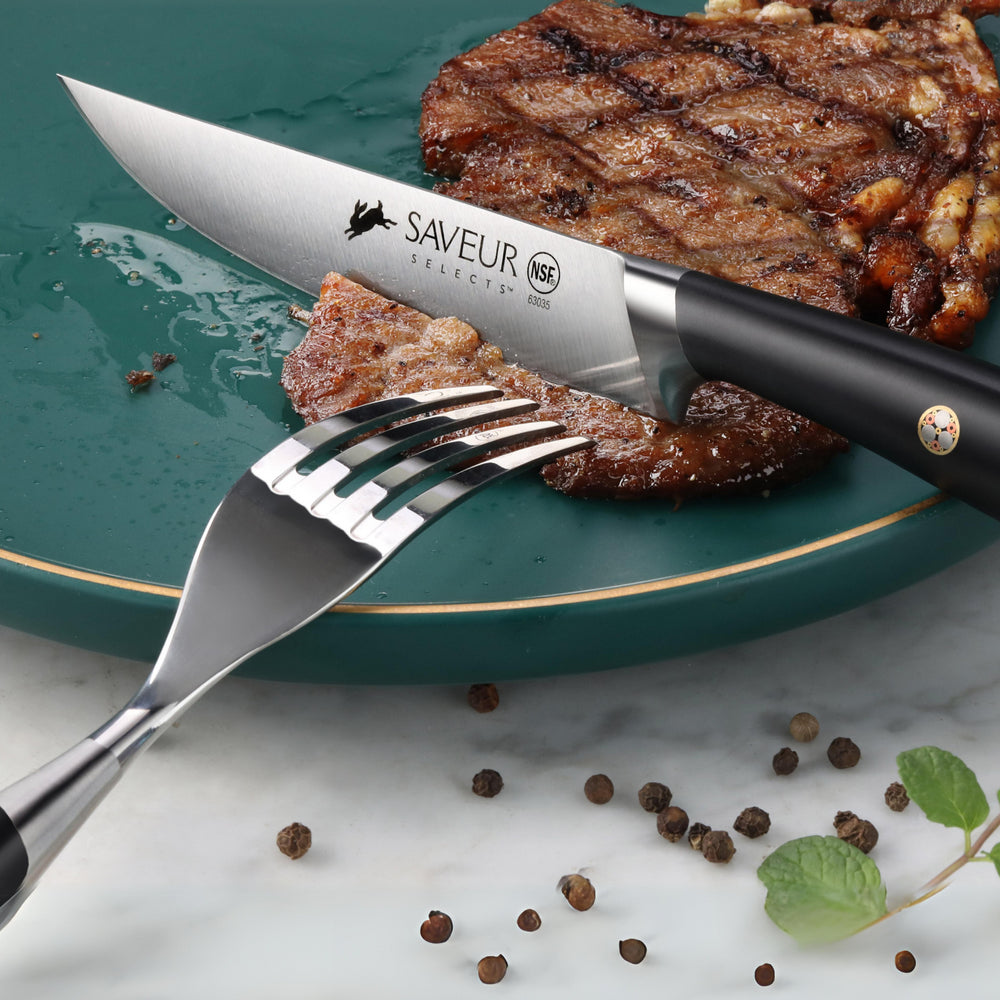 Saveur Selects 4-Piece Fine Edge Steak Knife Set, Forged German