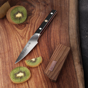 
                  
                    Load image into Gallery viewer, TC Series 3.5-Inch Paring Knife with Ash Wood Sheath, Forged Swedish 14C28N Steel, 1020946
                  
                