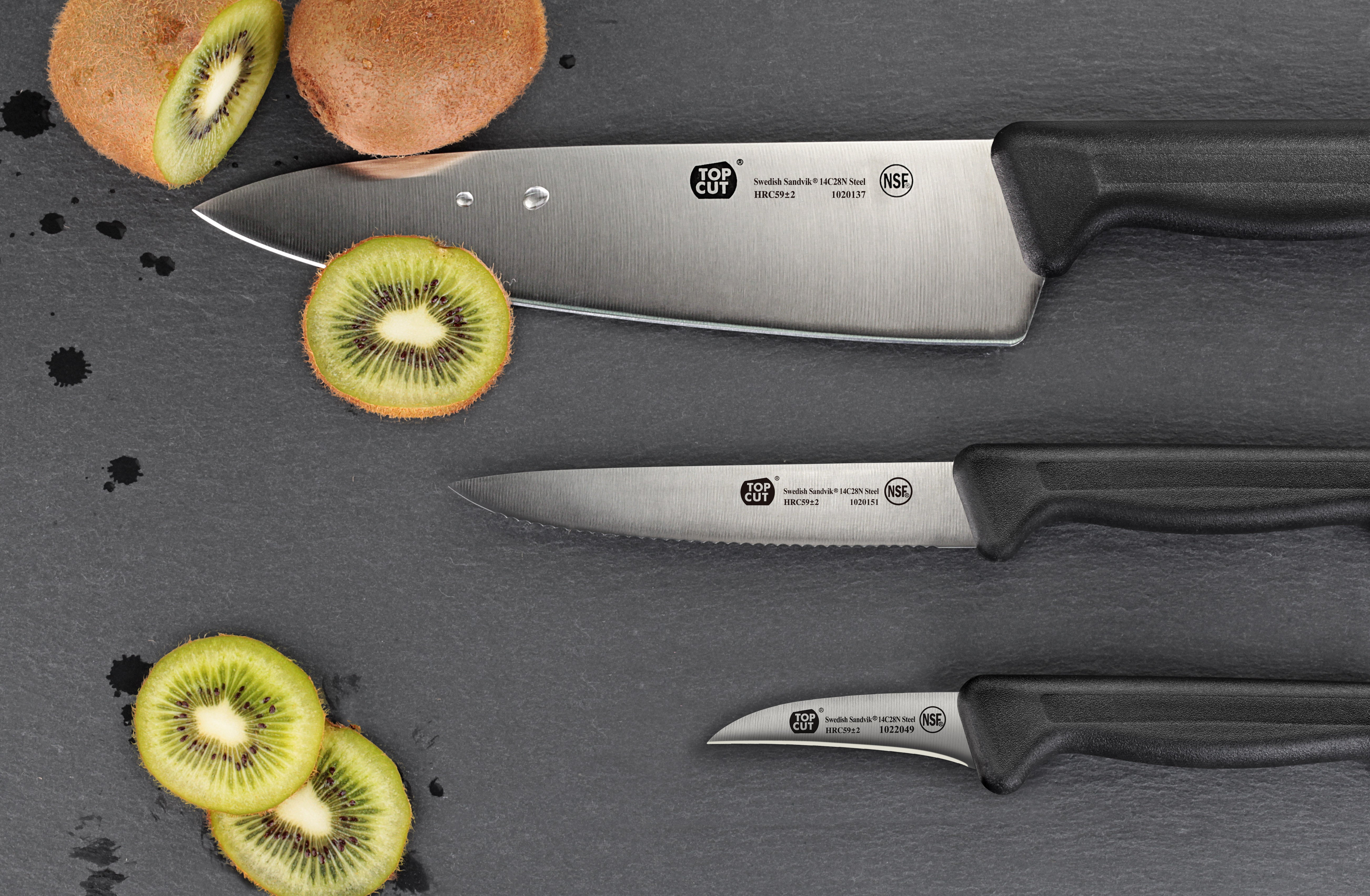 Top Cut P2 Series 2.75-Inch Peeling Knife, Forged Swedish 14C28N Steel, 1022049