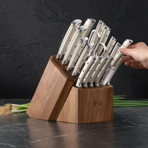 
                  
                    Load image into Gallery viewer, Cangshan S1 Series 1024777 German Steel Forged 17-Piece Knife Block Set, Walnut
                  
                