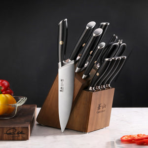 
                  
                    Load image into Gallery viewer, L &amp;amp; L1 Series 12-Piece Knife Block Set with 4 Steak Knives, Forged German Steel
                  
                