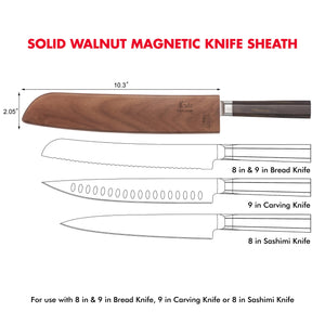 
                  
                    Load image into Gallery viewer, Walnut Magnetic Knife Sheaths, Saya Style Blade Protection
                  
                