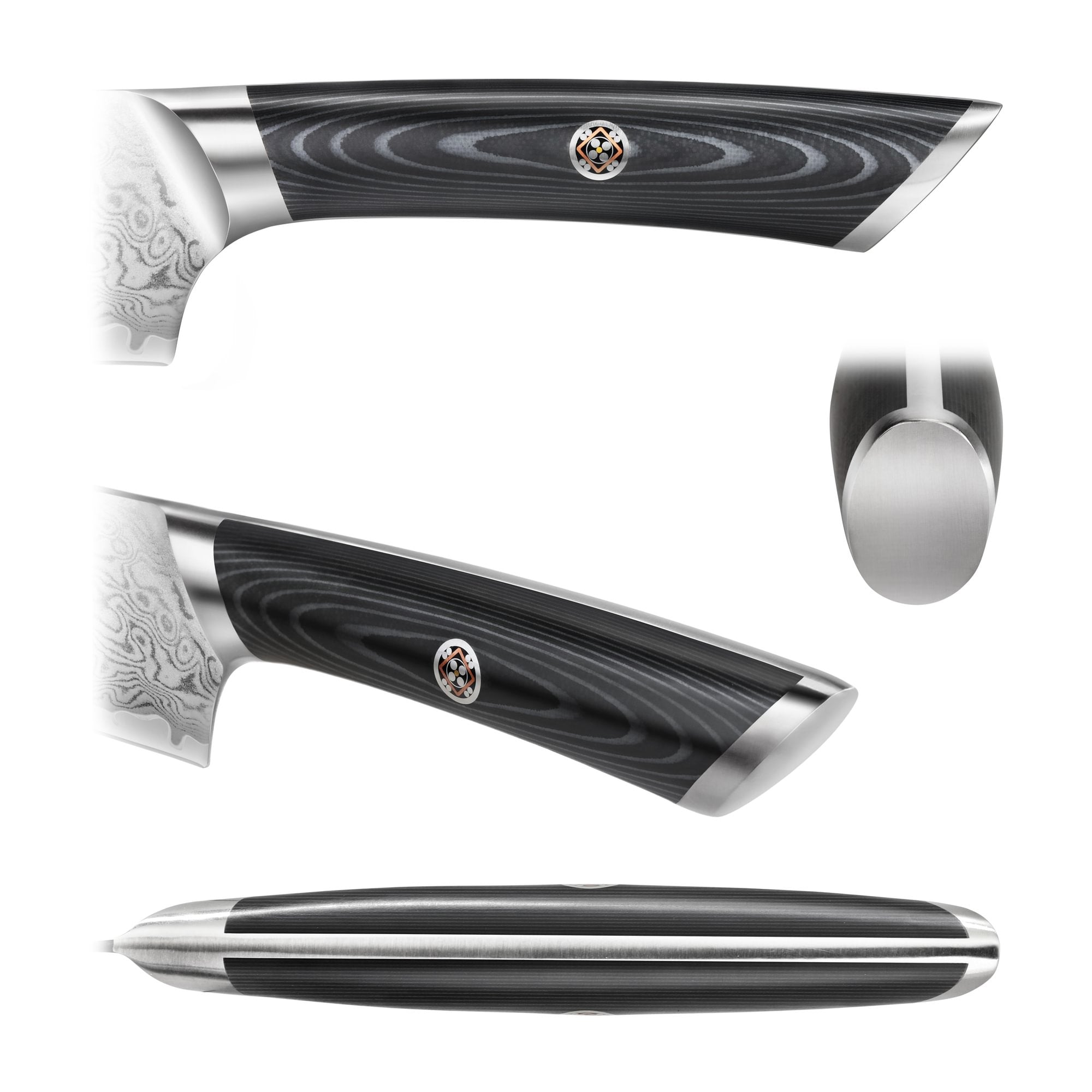 KURO Series 9-inch Bread Knife with Sheath, High Carbon X-7 Damascus Steel, 504241