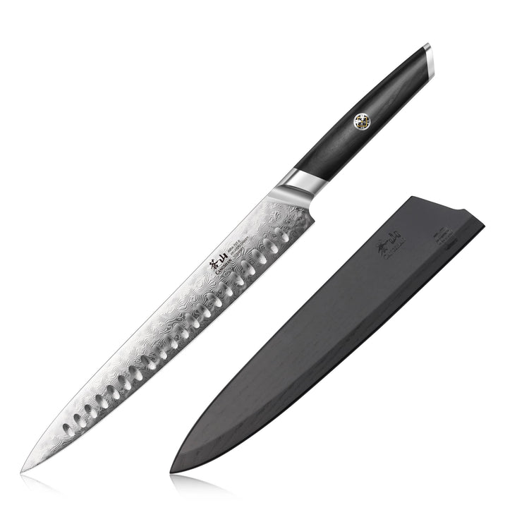 AIRA Series 10-Inch Carving Knife with Damax™ steel blade and black sheath.