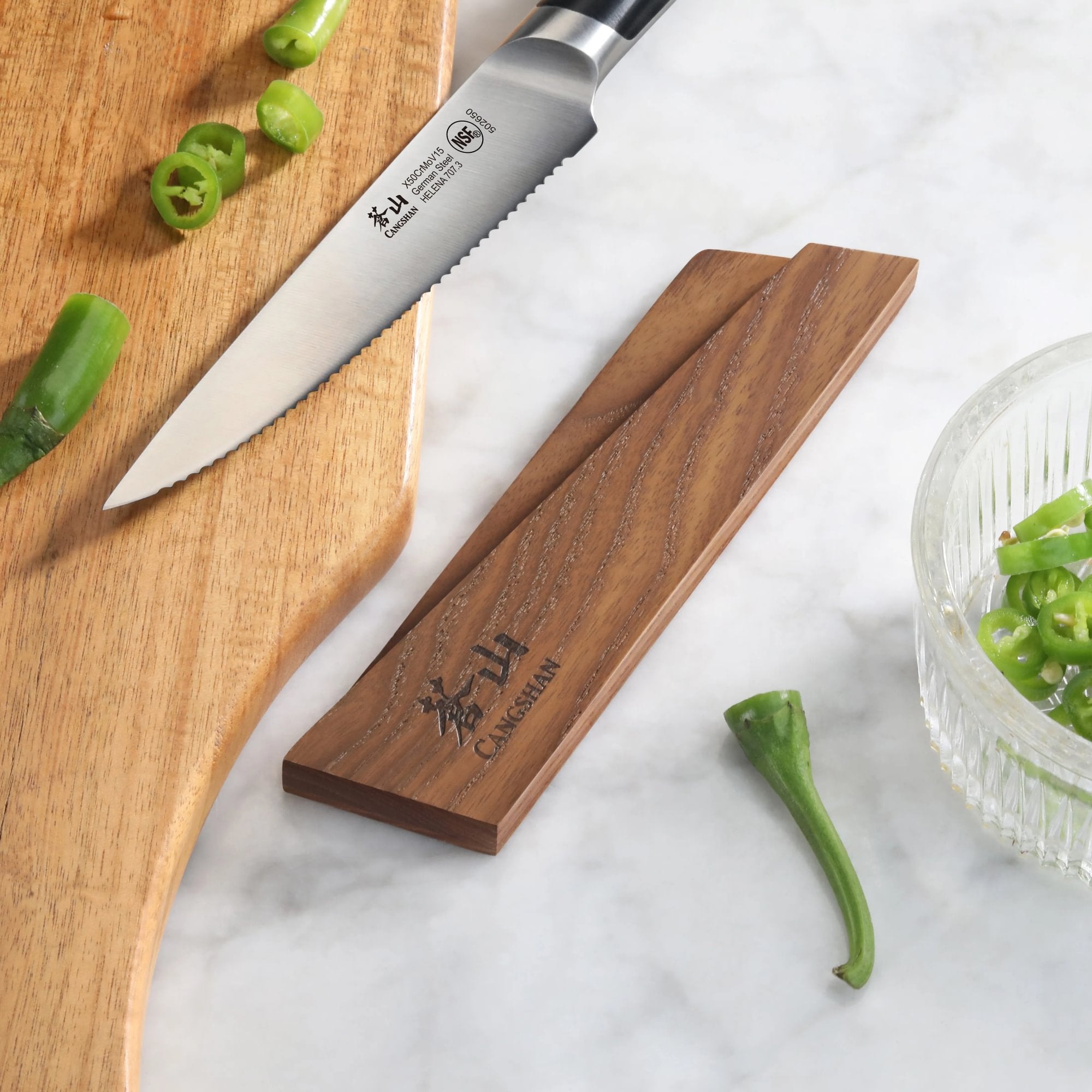 Ash Wood Magnetic Knife Sheath for 5-Inch Utility and 5-Inch Steak, 503961