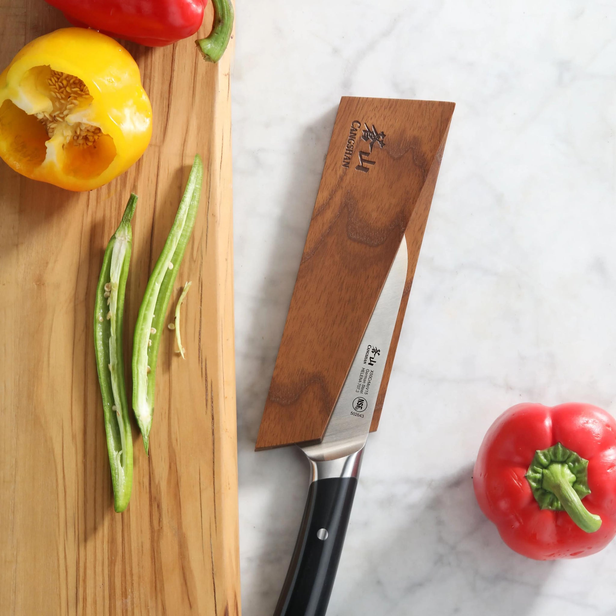 Ash Wood Magnetic Knife Sheath for 6