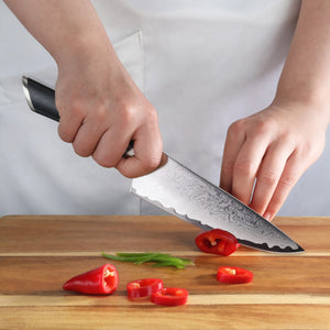 
                  
                    Load image into Gallery viewer, KURO Series 6-inch Chef&amp;#39;s Knife, High Carbon X-7 Damascus Steel, 504272
                  
                