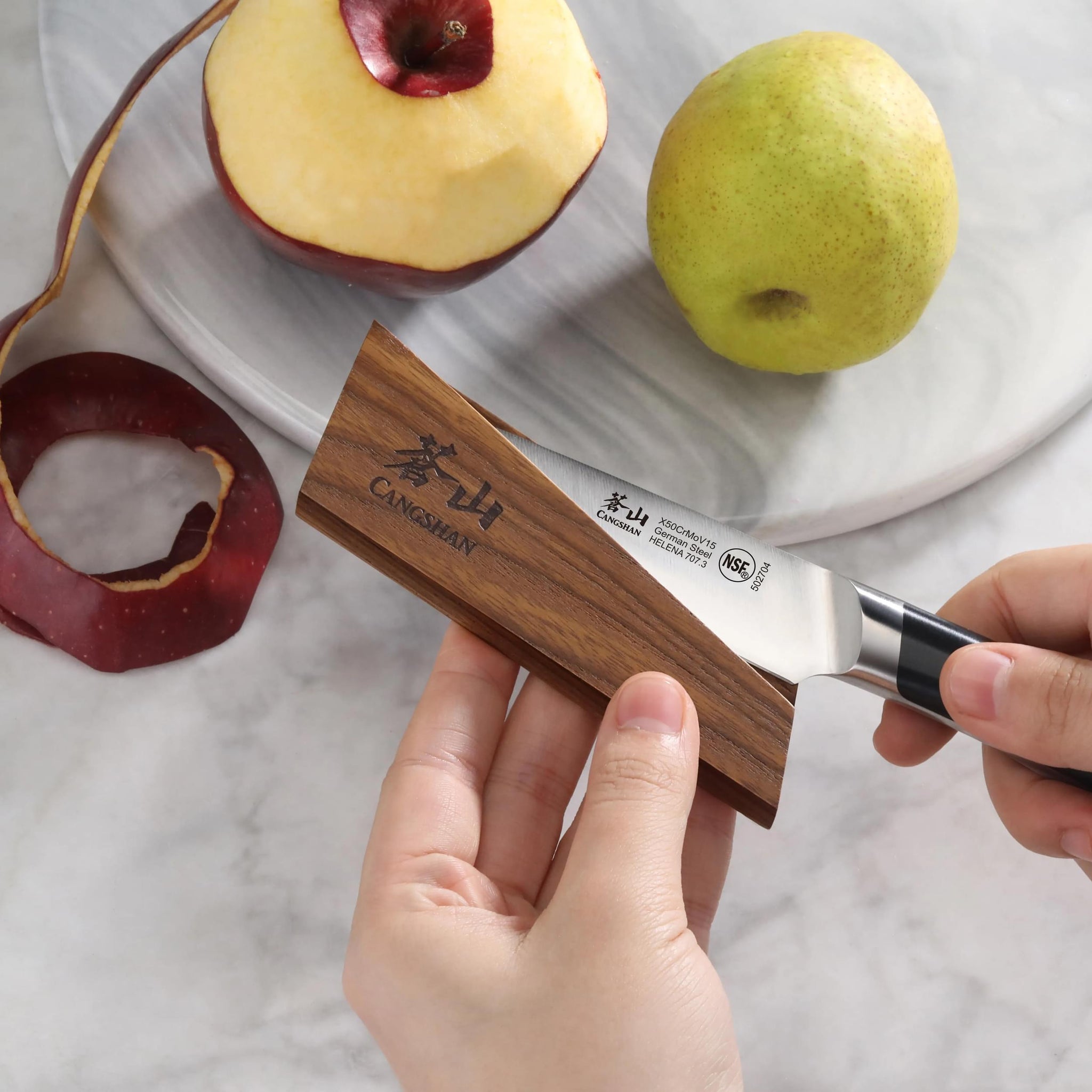 Ash Wood Magnetic Knife Sheath for 3.5-Inch Paring and 2.75-Inch Peeling, 503978